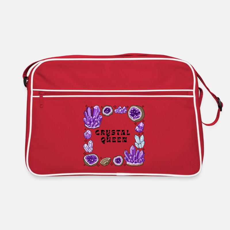 Amnetyst Kristallgeode Kreis Retro Tasche