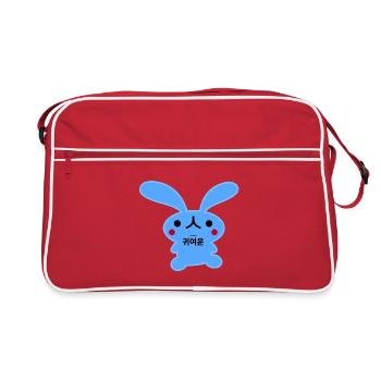 Lapin Coréen Mignon Bleu - Sac Retro - rouge/blanc - Devant