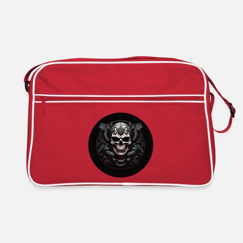 Crâne décoratif avec serpents Sac Retro