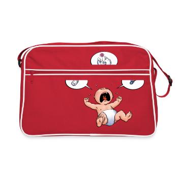 CD - Baby Kreisch Flasche Windel Schnuller Essen - - Retro Tasche - Rot/Weiß - Vorne