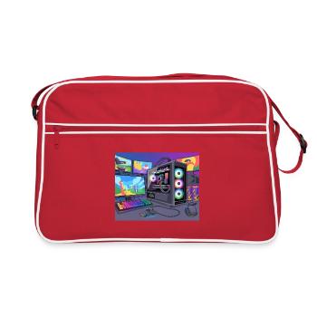 Farbenfrohes RGB-Gaming-Setup - Retro Tasche - Rot/Weiß - Vorne