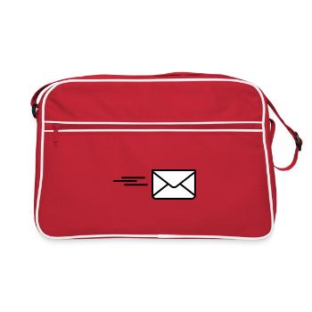 Senden Sie einen Logo-Brief - Retro Tasche - Rot/Weiß - Vorne
