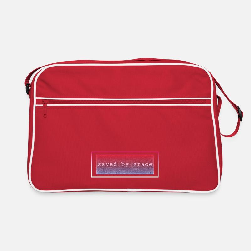 Saved by grace - Retro Tasche - Rot/Weiß