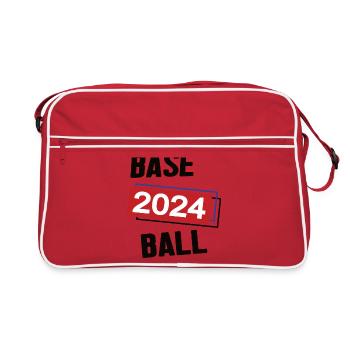 Baseball Spielerin Team Turnier Mannschaft 2024 - Retro Tasche - Rot/Weiß - Vorne