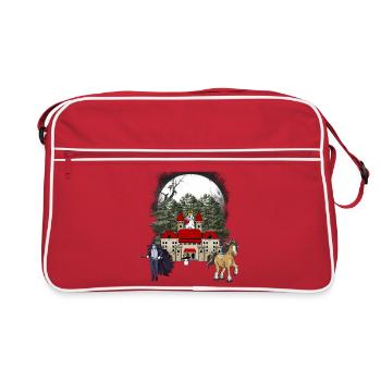 Castle Horse Fantasy Fairy Tale Fairy Tale Character Castle - Retro Bag - red/white - Front