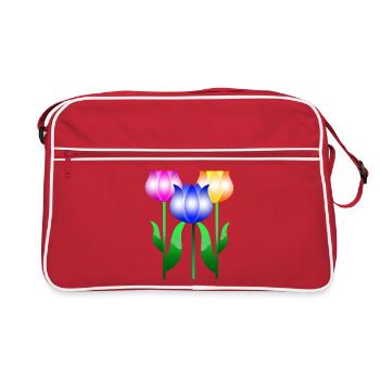 Tulip Flowers - Retro Bag - red/white - Front