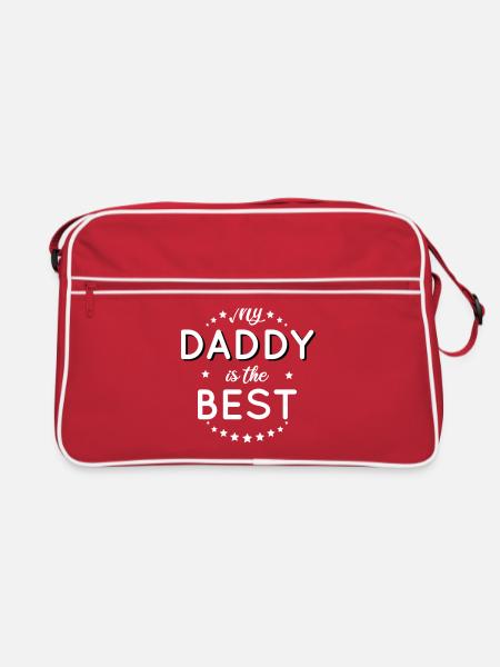 Papa - Mein Papa ist der Beste - Retro Tasche - Rot/Weiß - Vorne