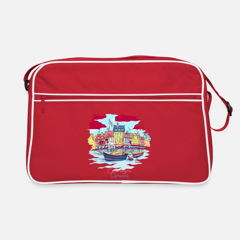 Dänemark Kopenhagen dänisch Danmark Tshirt Retro Tasche