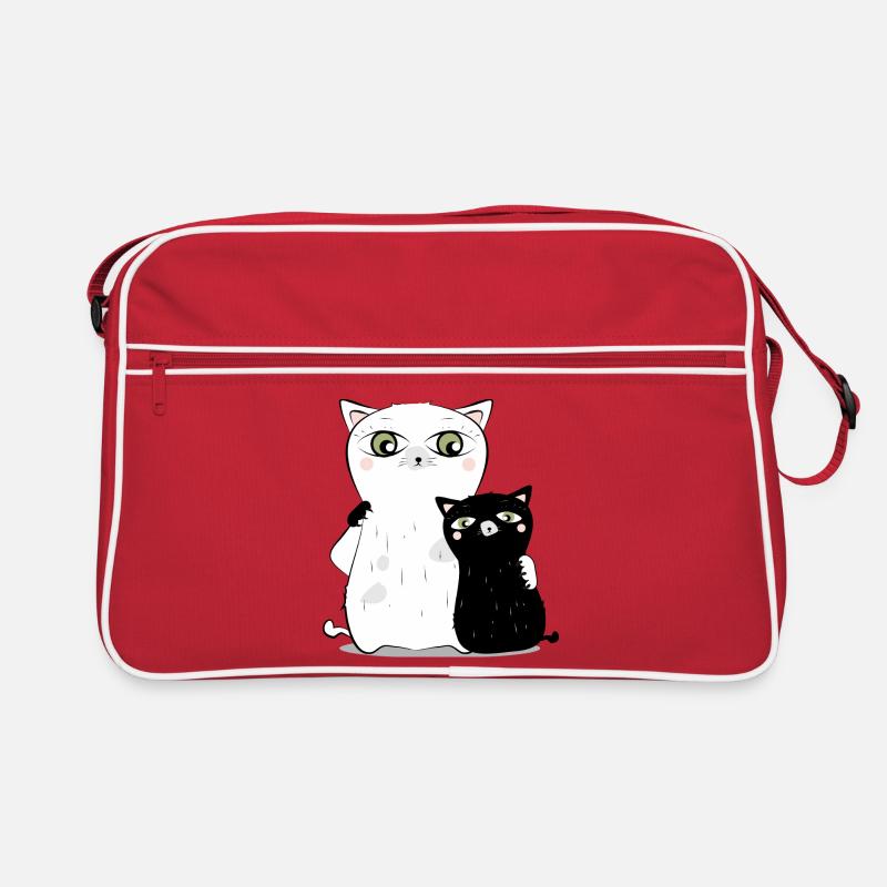 Chat Blanc & chat noir Sac Retro