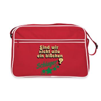 Schlager Party , Schlager Musik , Schlager Spaß - Retro Tasche - Rot/Weiß - Vorne