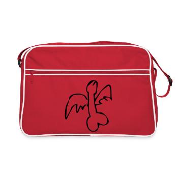 flying flying penis cock exit-shirt - Retro Bag - red/white - Front