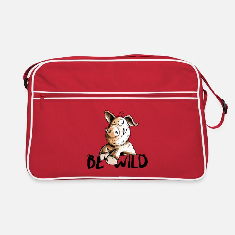 Be Wild Eber - Schwein - Keiler Retro Tasche