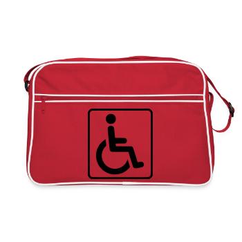 Rollstuhlsymbol für Behinderte # - Retro Tasche - Rot/Weiß - Vorne