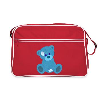 Ourson bleu - Sac Retro - rouge/blanc - Devant