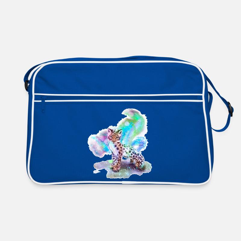Schneeleopard Retro Tasche