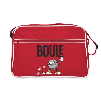 Dabbing Boulekugeln für Bouler boulen Boulesport - Retro Tasche - Rot/Weiß - Vorne