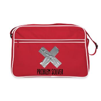Funny Tape Man Father Problem solver - Retro Bag - red/white - Front