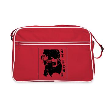 Illustration de la pose traditionnelle du Qigong - Sac Retro - rouge/blanc - Devant