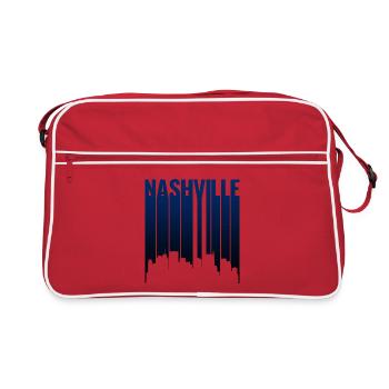 Nashville Skyline Midnight Blue Silhouette - Retro Bag - red/white - Front