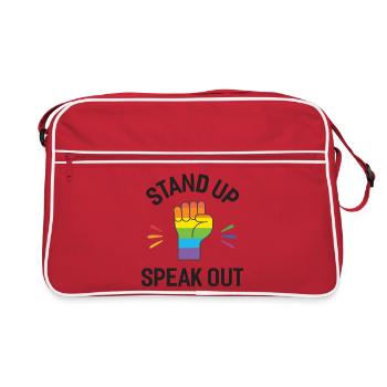 Pride Month - Stand Up. Speak Out. - Retro Bag - red/white - Front