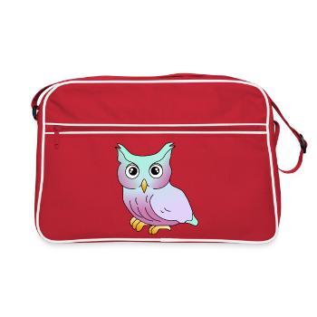 Eule - Retro Tasche - Rot/Weiß - Vorne