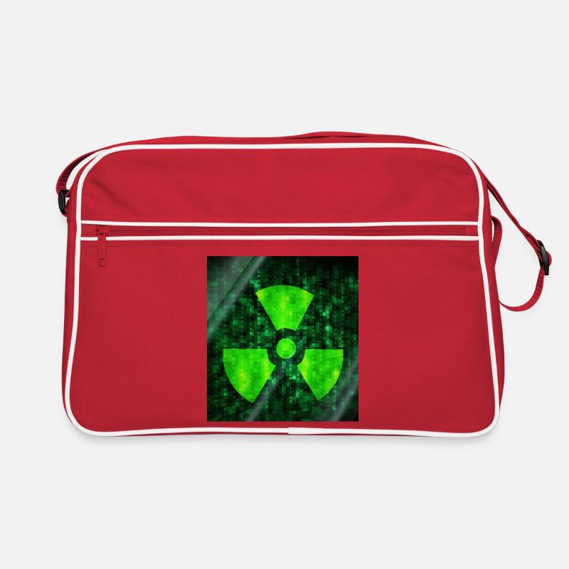 Cybersecurity Warning Icon Retro Tasche