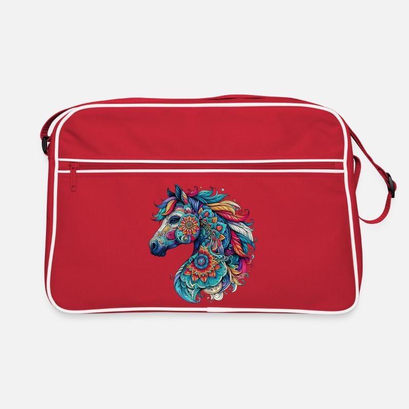 Cheval décoré de Mandalas Sac Retro