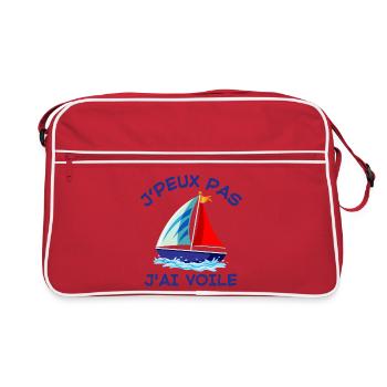 voile, voilier, bateau à voile - Sac Retro - rouge/blanc - Devant