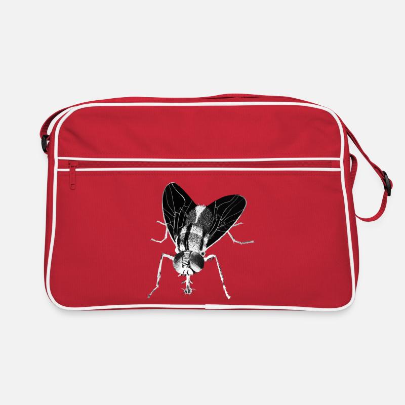 Mouche - Insecte - Sac Retro - rouge/blanc