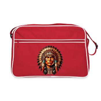 Peau rouge amérindienne américaine - Sac Retro - rouge/blanc - Devant