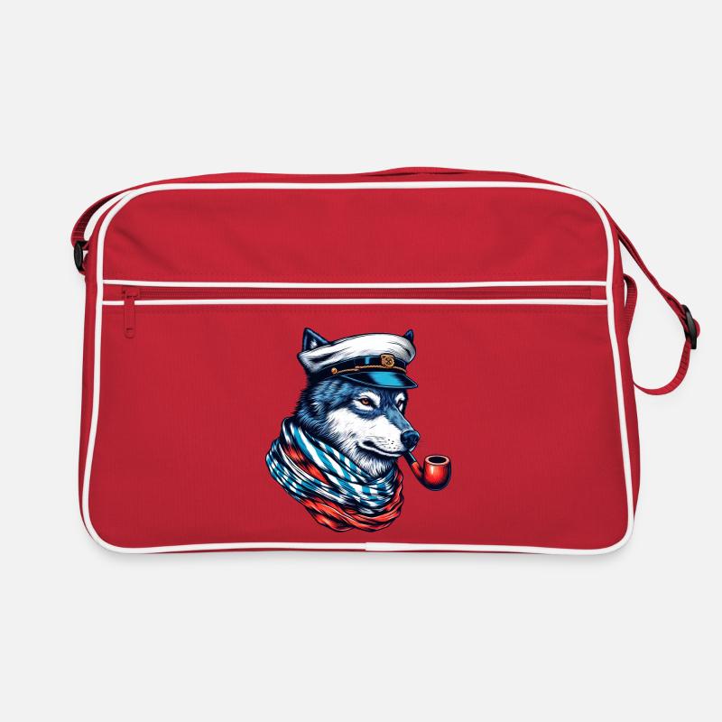 Seewolf Wolf Wölfe Retro Tasche