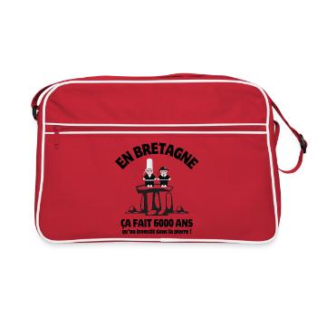 Bretagne, Bretagne humour, Breizh - Sac Retro - rouge/blanc - Devant
