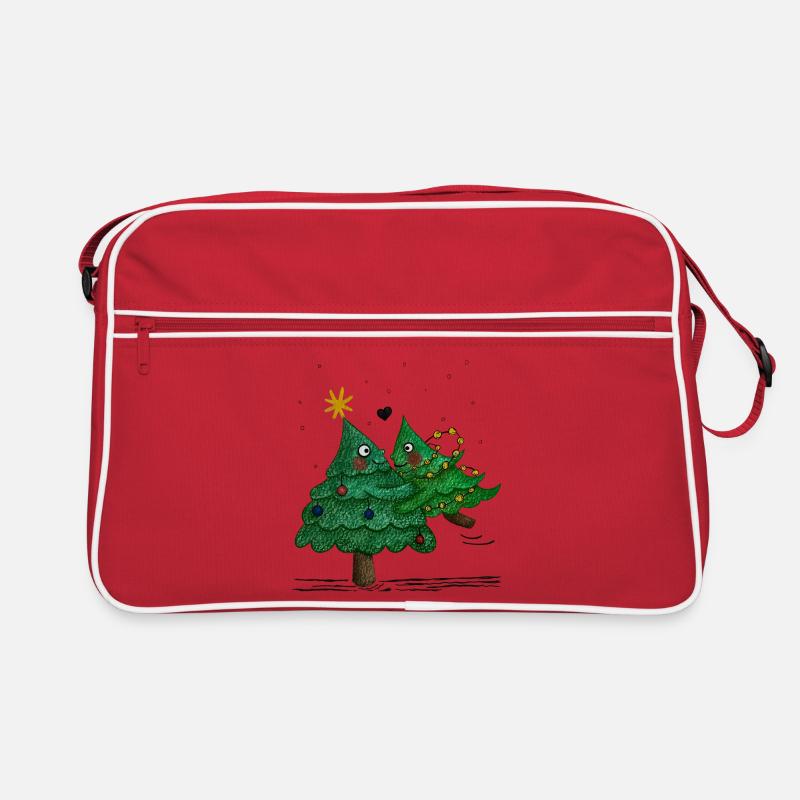 Niedliche Weihnachtsbäume Retro Tasche