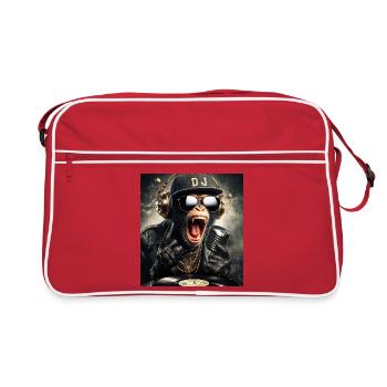 DJ Affe - Retro Tasche - Rot/Weiß - Vorne
