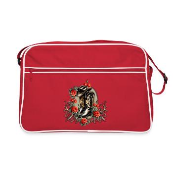 Cowboy Hearts: A Poem of Boots and Flowers. - Retro Bag - red/white - Front
