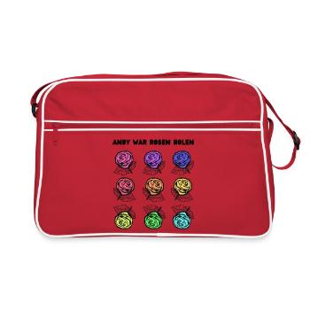 Andy war Rosen holen - Retro Tasche - Rot/Weiß - Vorne