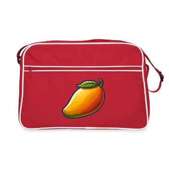 Colorful mango with green leaf - Retro Bag - red/white - Front