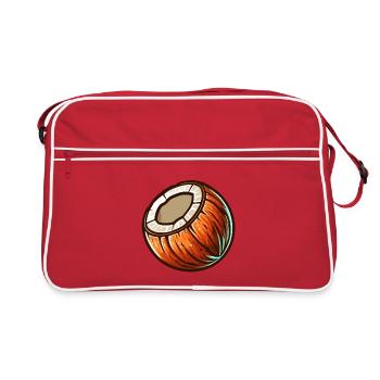 Nussbaum natur - Retro Tasche - Rot/Weiß - Vorne