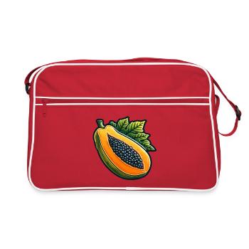 Colorful Illustrated Papaya for Clothing - Retro Bag - red/white - Front