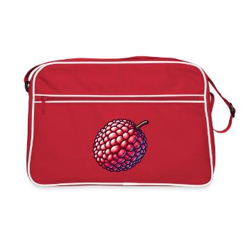 Illustration de Litchi Colorée et Détailée - Sac Retro - rouge/blanc - Devant