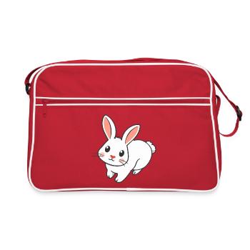 Cute and mischievous bunny for clothes - Retro Bag - red/white - Front
