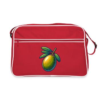Refreshing olive illustration - Retro Bag - red/white - Front