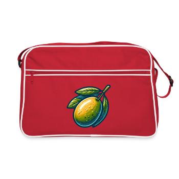 Stylized Olive Green Yellow - Retro Bag - red/white - Front