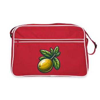 Illustration of Green Olives - Retro Bag - red/white - Front
