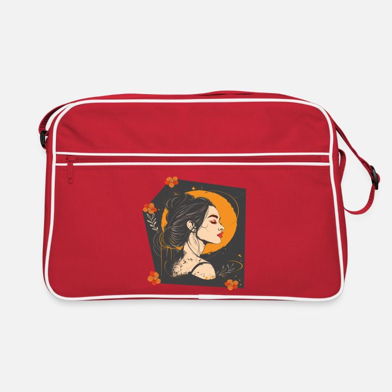 Frauengesicht Retro Tasche