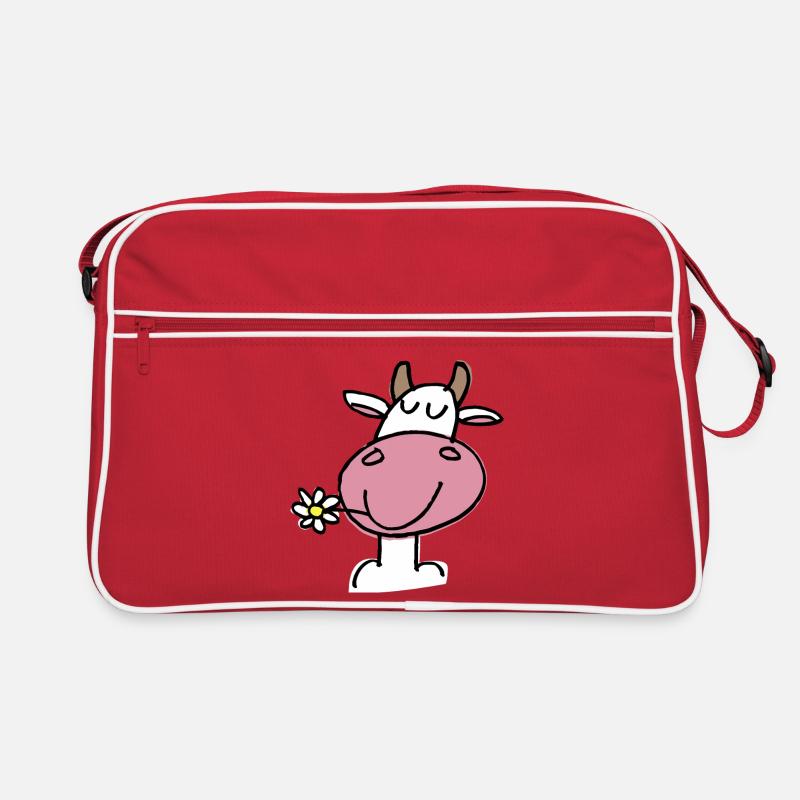 Vache Joyeuse et Fleur Délicate Sac Retro