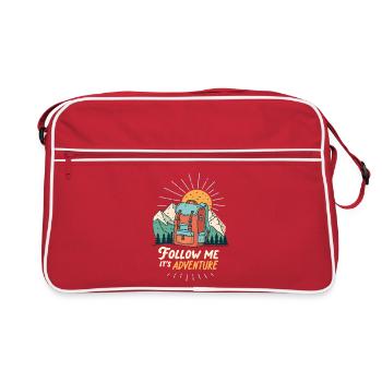 Berg-Abenteuer-Rucksack - Retro Tasche - Rot/Weiß - Vorne