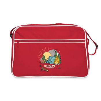 Outdoor Adventure Nature Motif - Retro Bag - red/white - Front