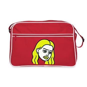 Sad Woman Pop-Art - Retro Tasche - Rot/Weiß - Vorne