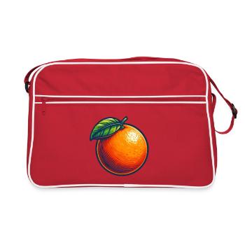 Illustration d'orange Colorée et Vibante - Sac Retro - rouge/blanc - Devant